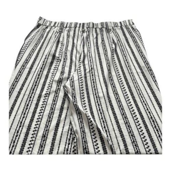 Women Black White Striped Plus Size 4XL Boho Palazzo Wide Leg Lounge Pants - Picture 4 of 12